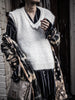 knitted V neck Vest (Alpaca) - Snow