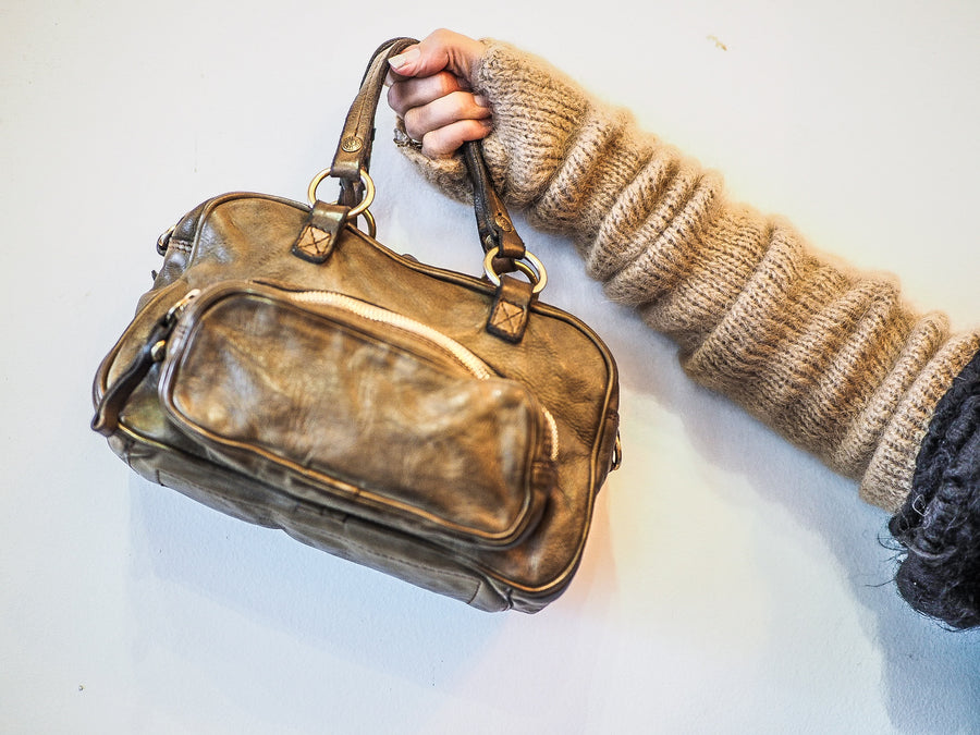 Larice Bowling bag (leather) Military Green