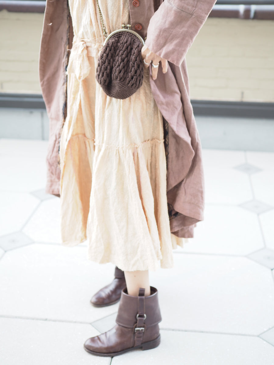 Volant Dress In Broderie Anglais (Cotton)- hand dyed