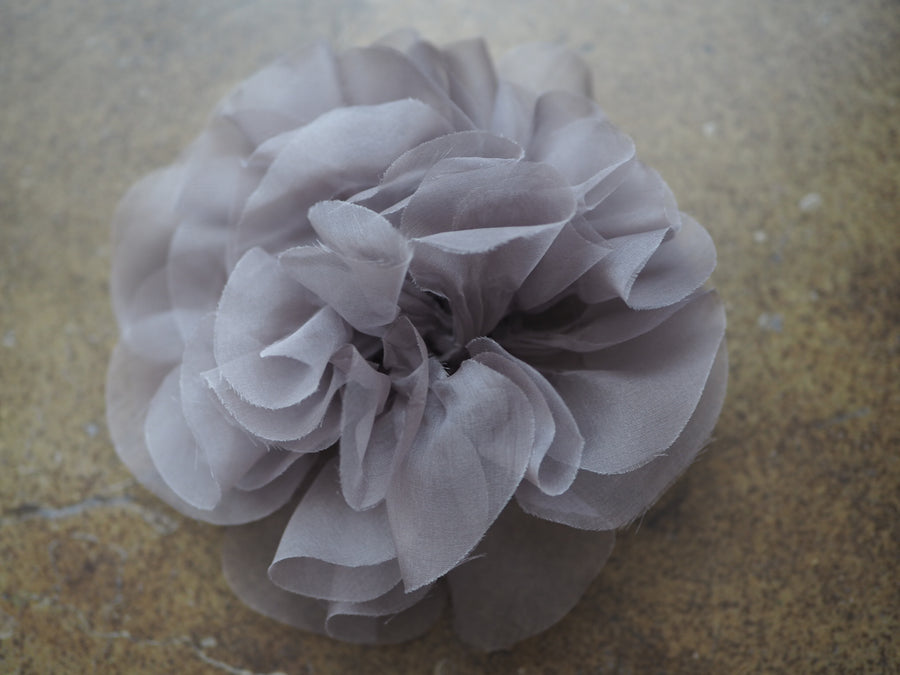 New York Hand Crafted Flower Brooch - Mauve Silk
