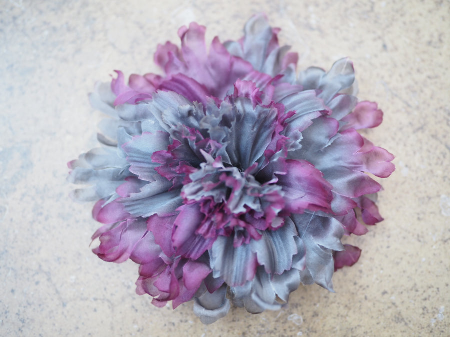 New York Hand Crafted Flower Brooch - hand painted Mauve Silk