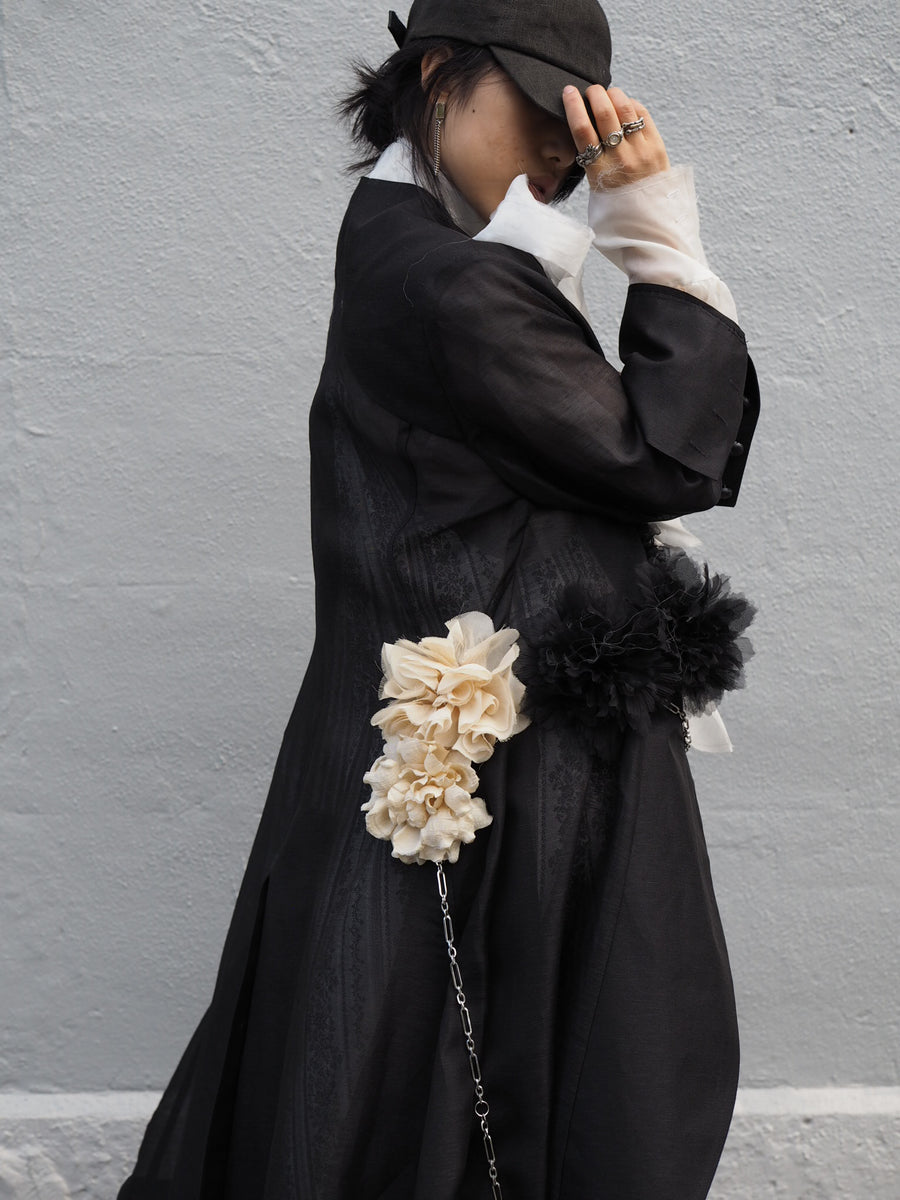 Maxi Riding Coat (Silk Linen) - Black