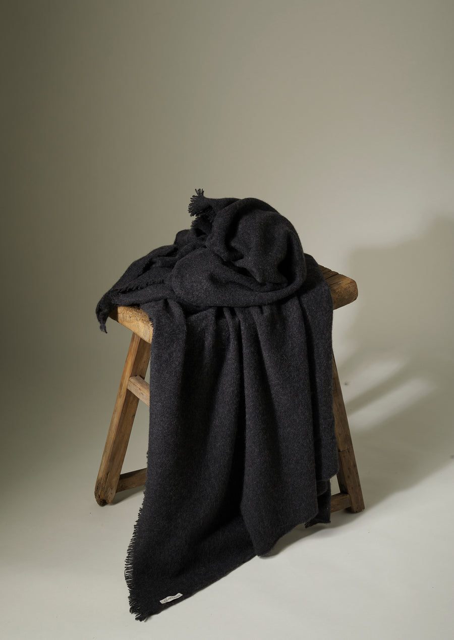 Soft Felted Cashmere Blanket ( Baby Cashmere ) Charcoal