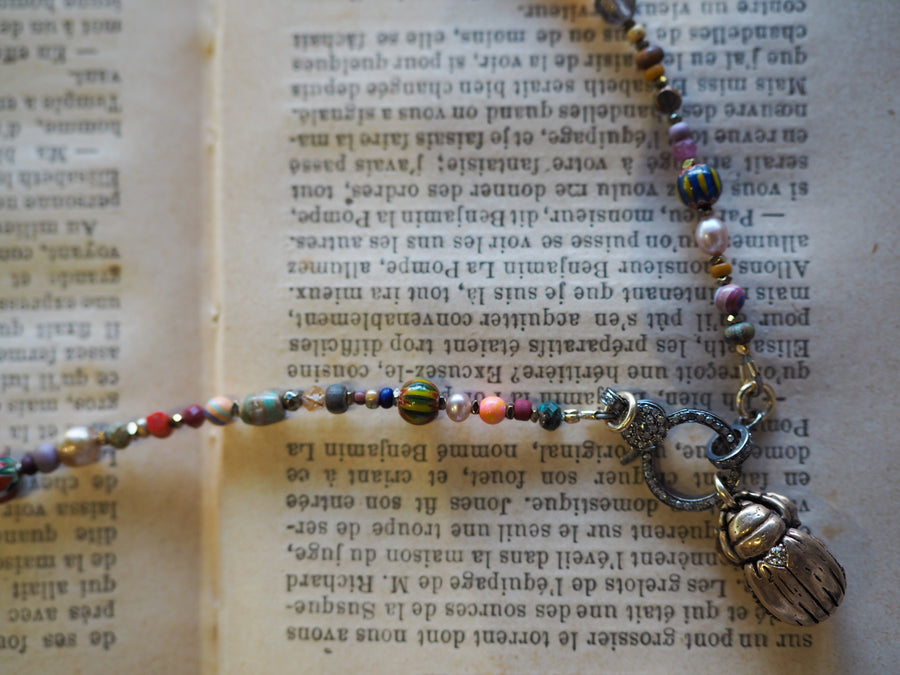 Max scarab sterling silver with garnet