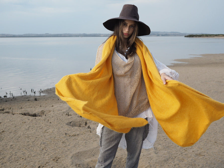 Luxe Light Weight Wrap (Alpaca) Buttercup