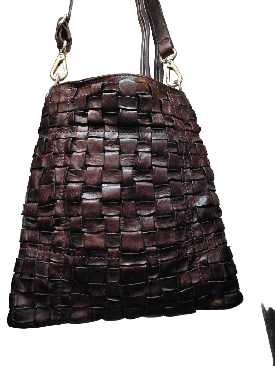 Edera tracolla Bag in hand woven leather