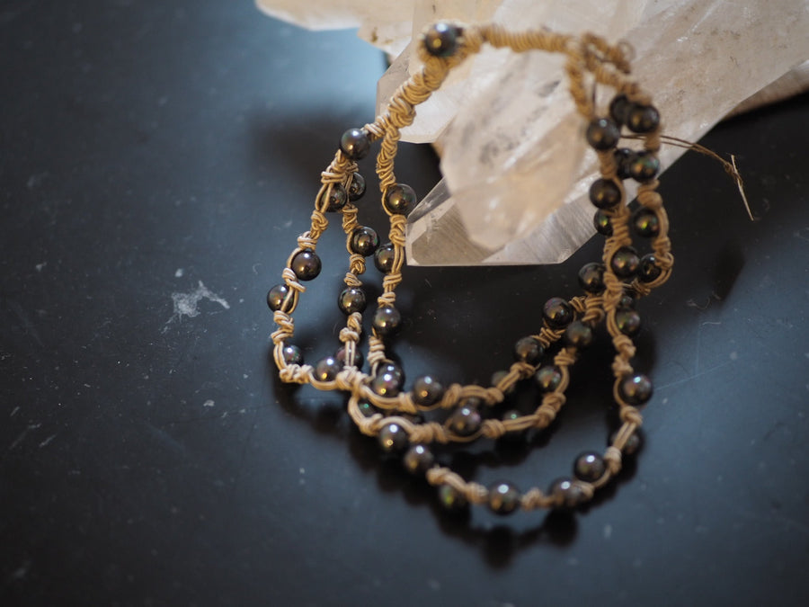 Triple Strand Tahitian Pearls Necklace - Ebony Black Pearls