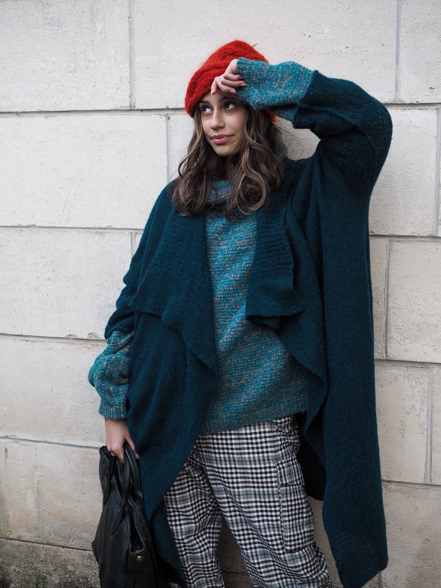 Luxe Light Weight kimono Cardi (Alpaca) - Ocean Green