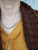 Sterling Silver Diamond slice necklace