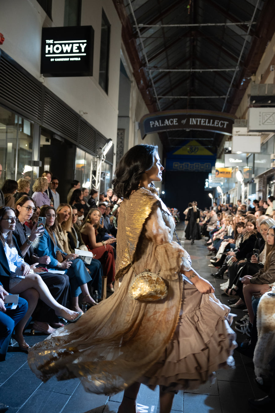 Amano Silk Organza Button Back Duster - with Foil hand print