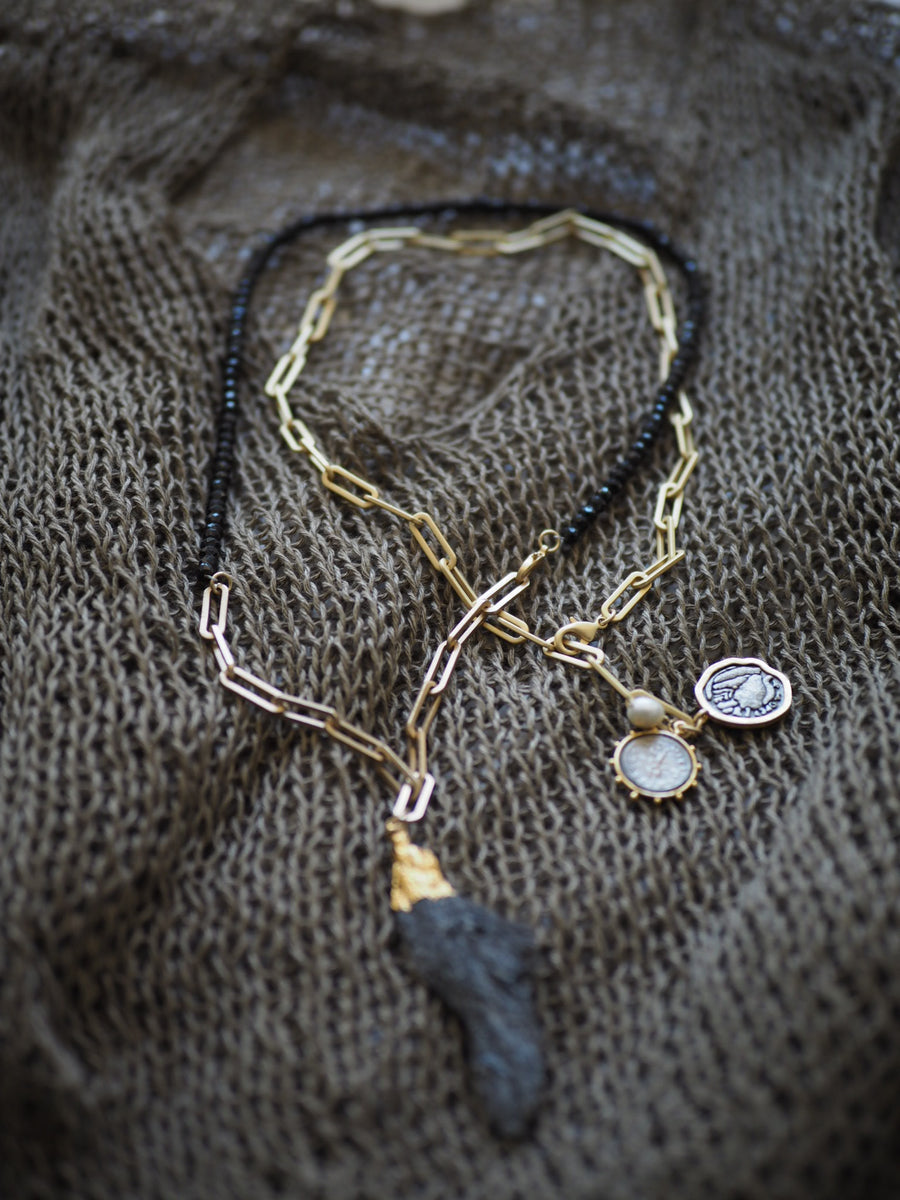 Lariat Necklace - black tourmaline