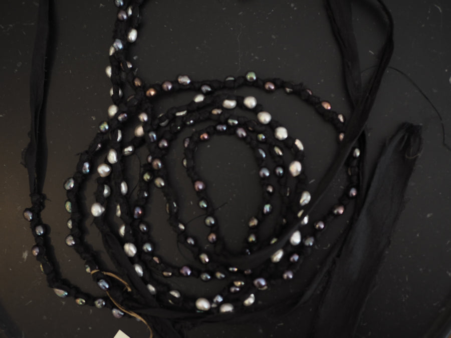 Mela V Serpentello silver Pearl Necklace