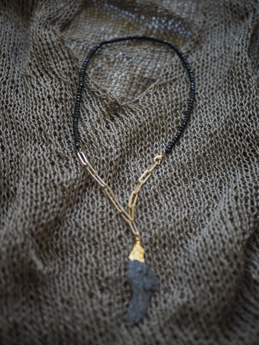 Lariat Necklace - black tourmaline