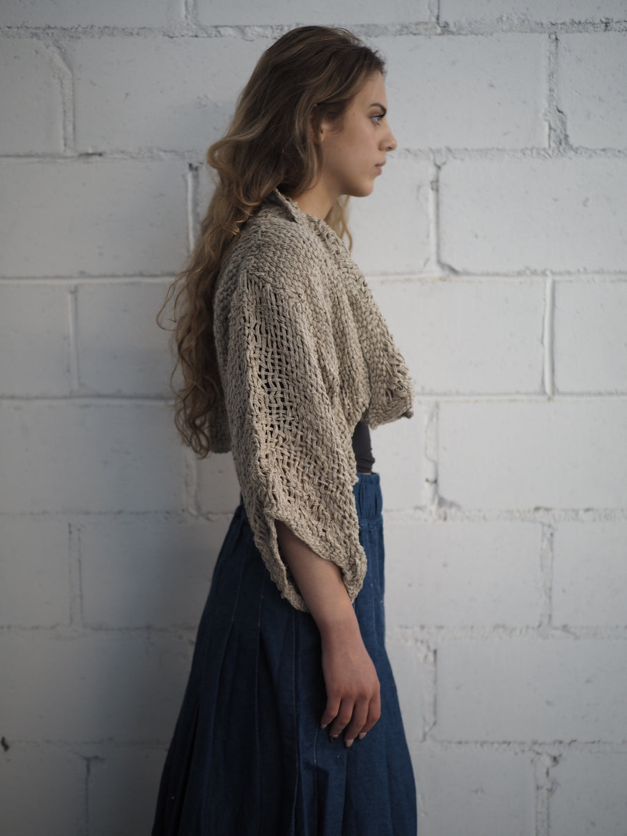 Hand Loom Bolero Jacket (Linen)