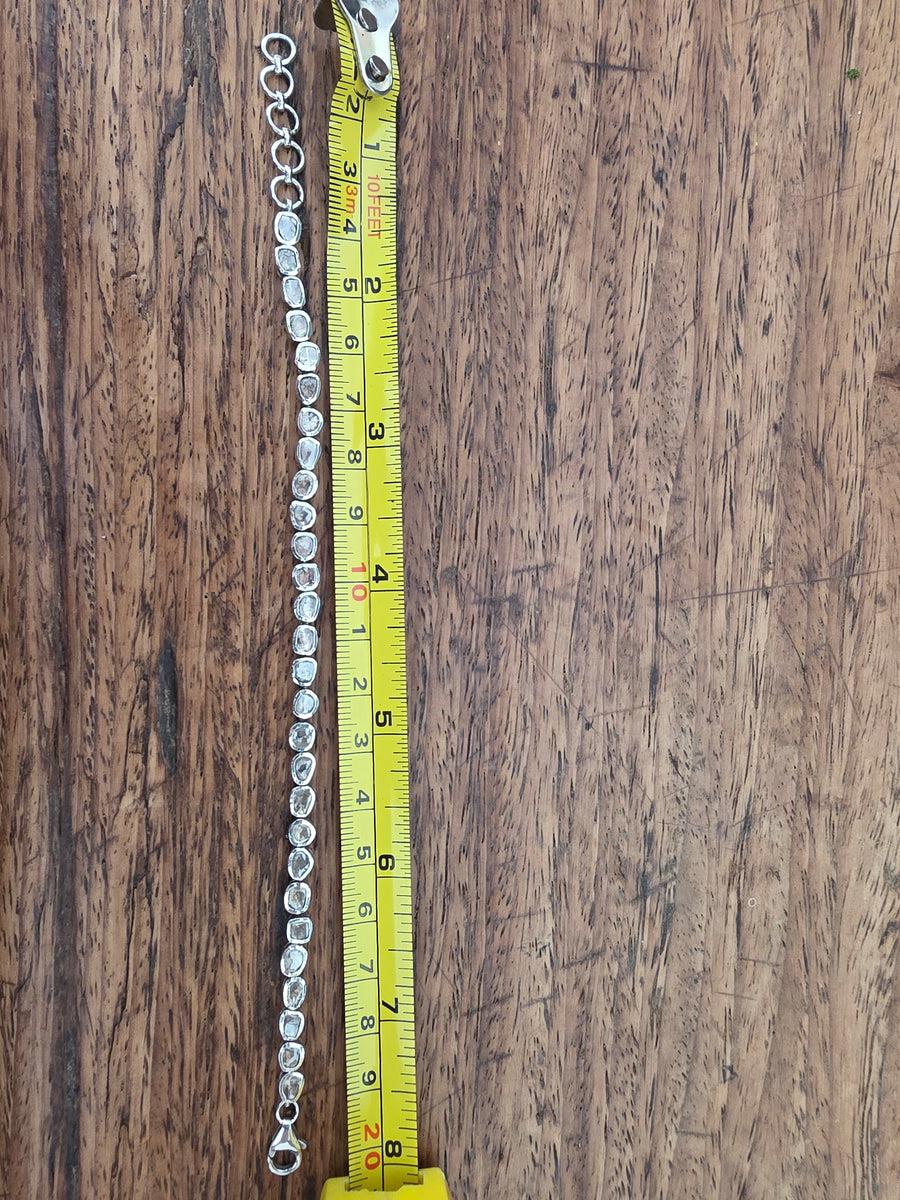 Sterling Silver Diamond Slice Bracelet