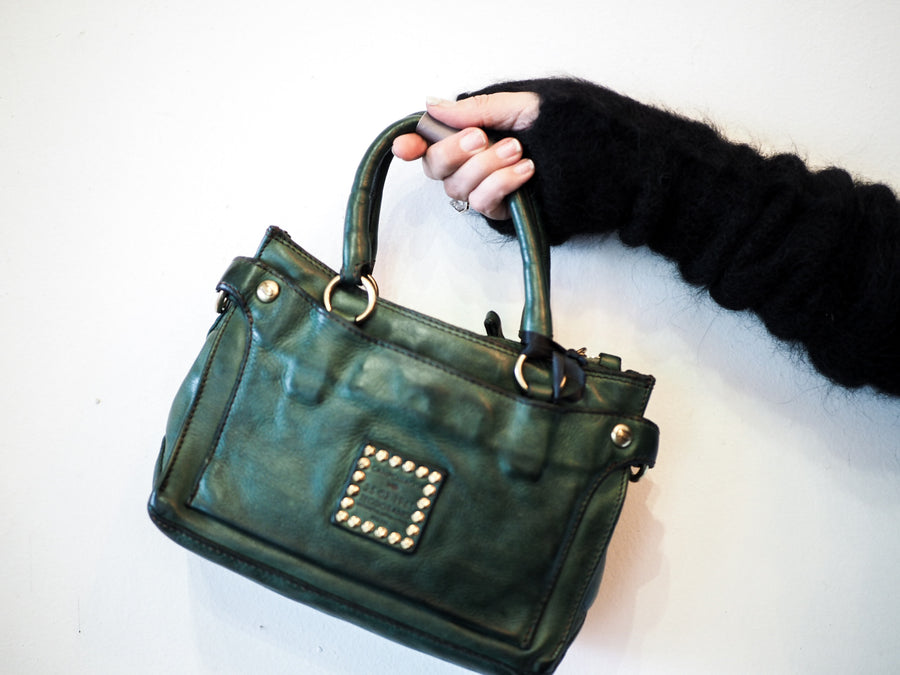 Shopping piccola vacchetta hand bag - bottle green