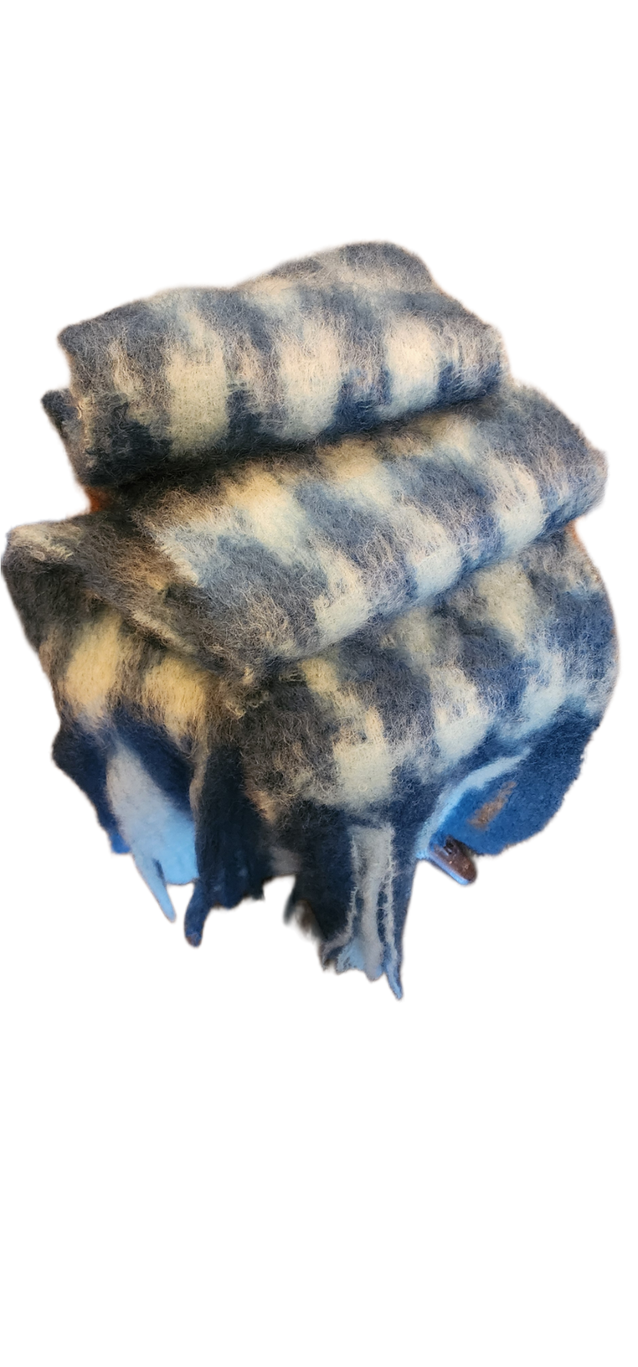 Mantas Ezcaray Scarf (Mohair) - Pata De Gallo - Blue and Ice