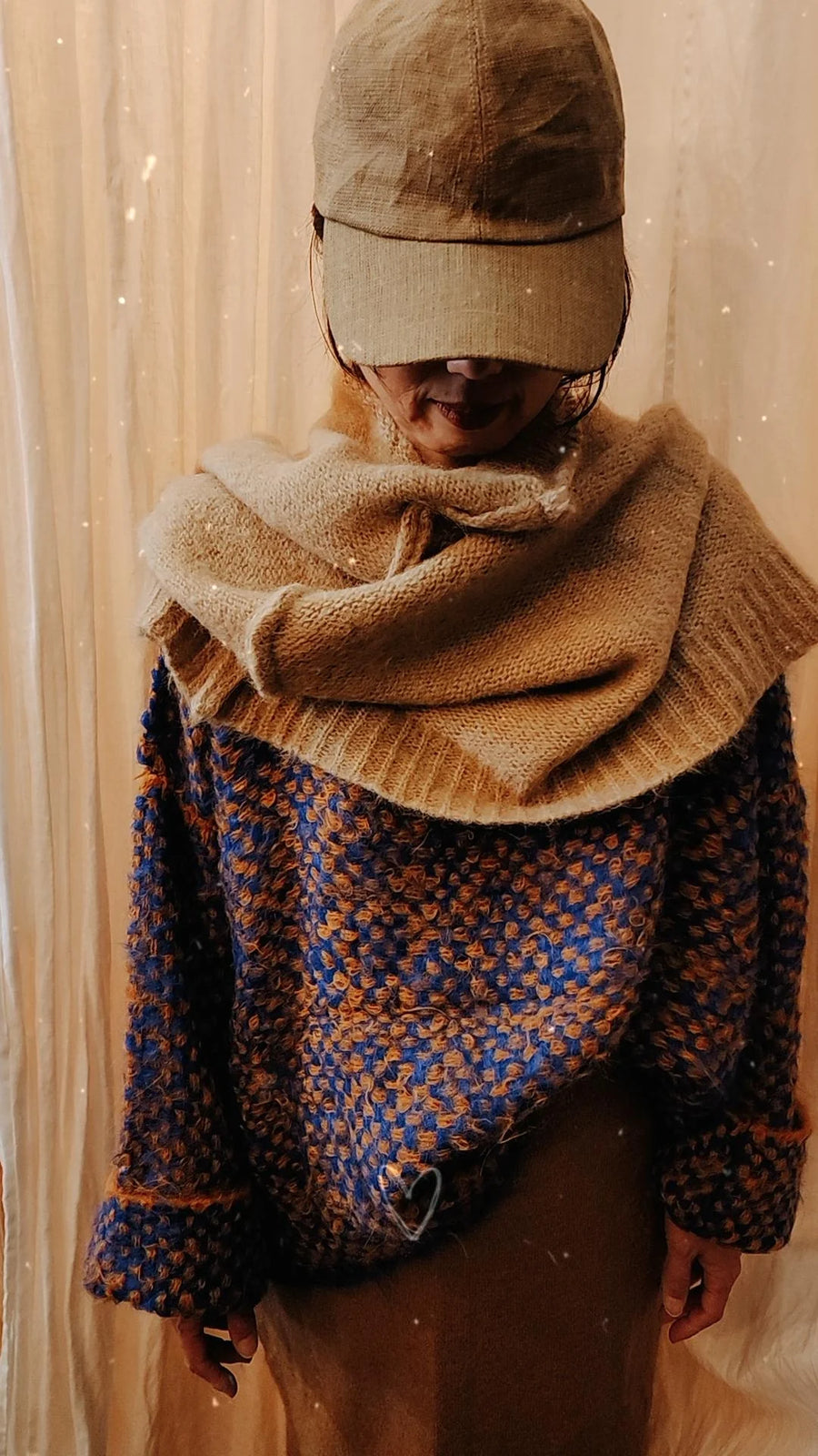 Hand Loom 2 Tone Sweater (Alpaca) Mocca - Nude