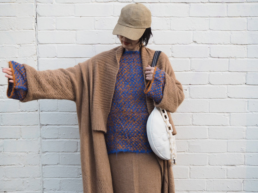Hand Loom 2 Tone Sweater (Alpaca) Forest - Ocean