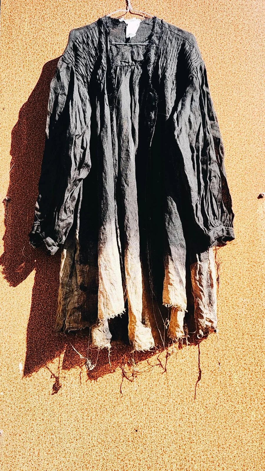 Pin-Tuck Oversize Shirt (Linen Gauze ) Acid Wash