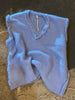 Knitted V neck Vest (Alpaca) - Sky Blue