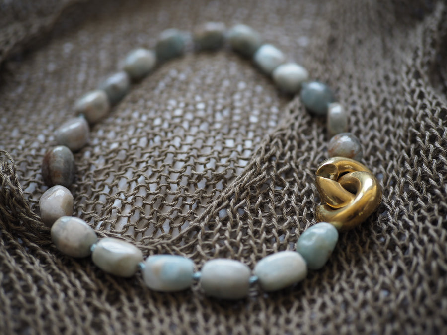 Classic Pearl Necklace - Aquamarine