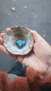 Labradorite hand carved eagle set in 14k Gold