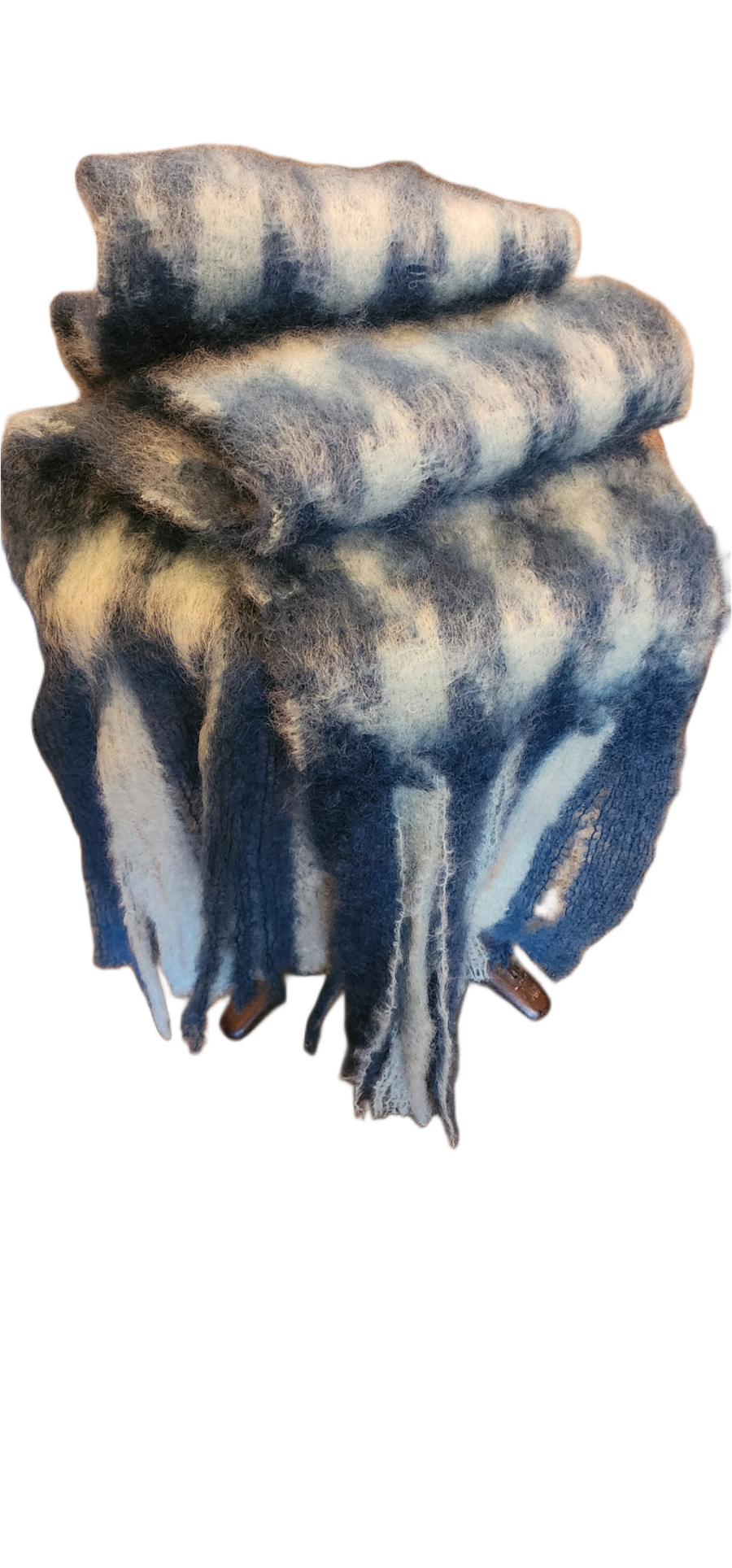 Mantas Ezcaray Scarf (Mohair) - Pata De Gallo - Blue and Ice