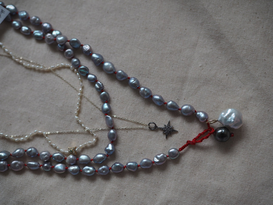 Baroque grey pearls