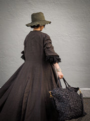 Maxi Riding Coat (Linen) - Truffle