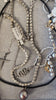 Diamond Cross - Matt Sterling Silver Oxidised Pave Diamond Cross Necklace