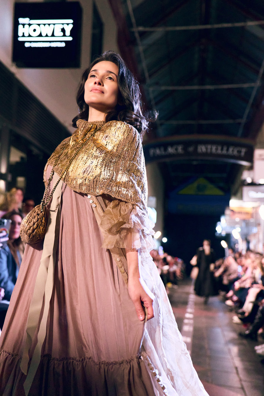 Swan Dress (Silk-Cotton) - Mushroom