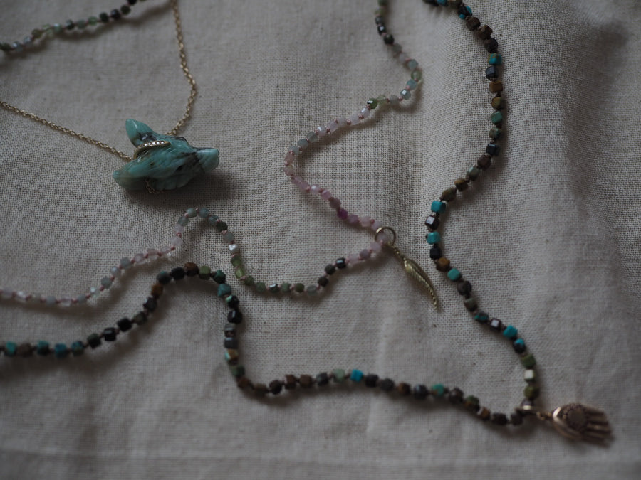 Chrysocolla Hand Carved Wolf
