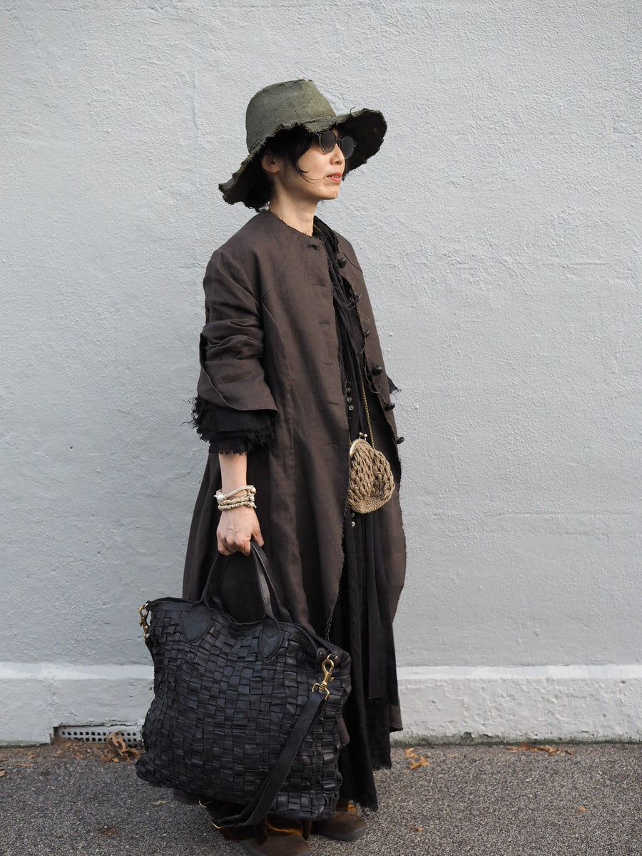 Maxi Riding Coat (Linen) - Truffle