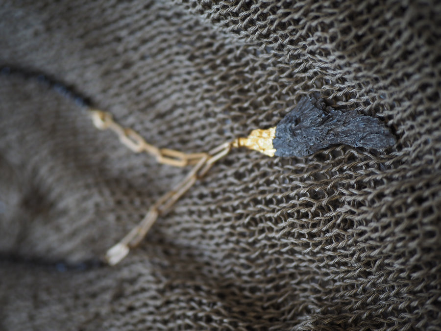 Lariat Necklace - black tourmaline
