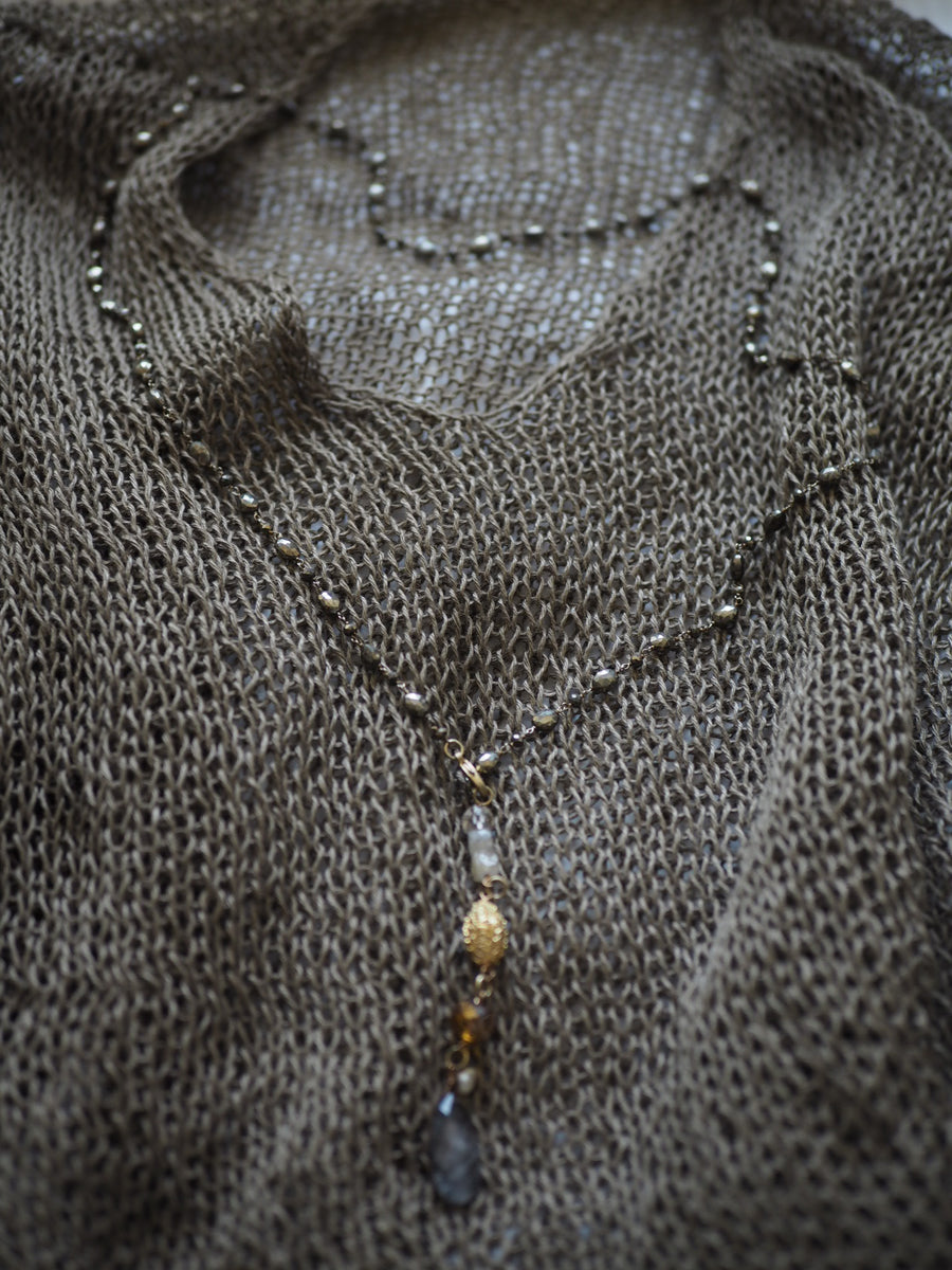 Mala Necklace - Pyrite