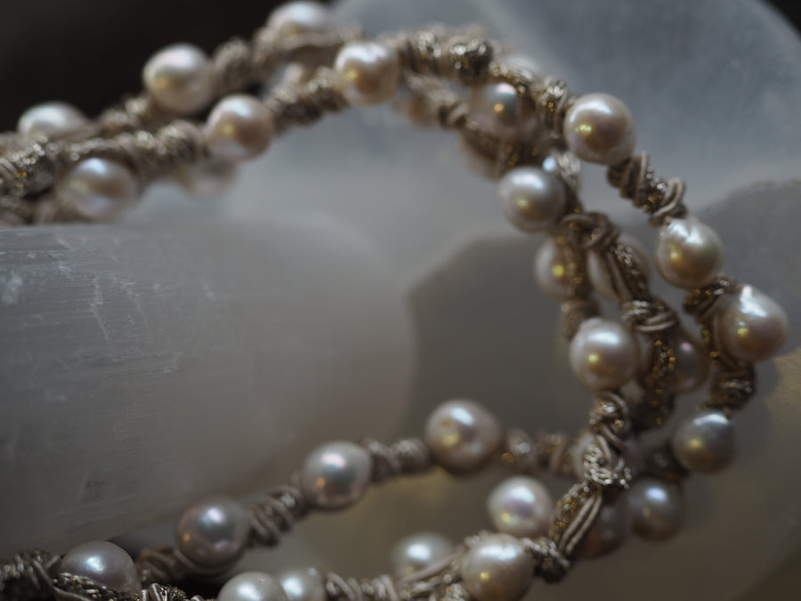Mela Triple tahitian pearl necklace 