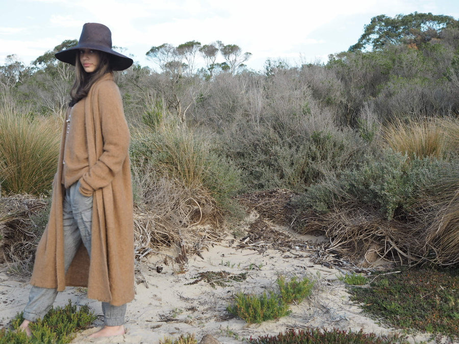 Shawl collar Luxe cardi (Alpaca)- Tan