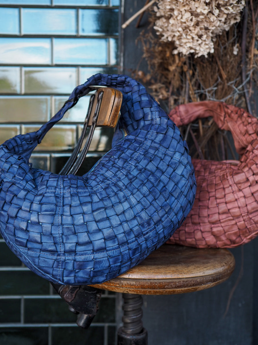 Edera Marissa shoulder bag in woven (Leather) Iris