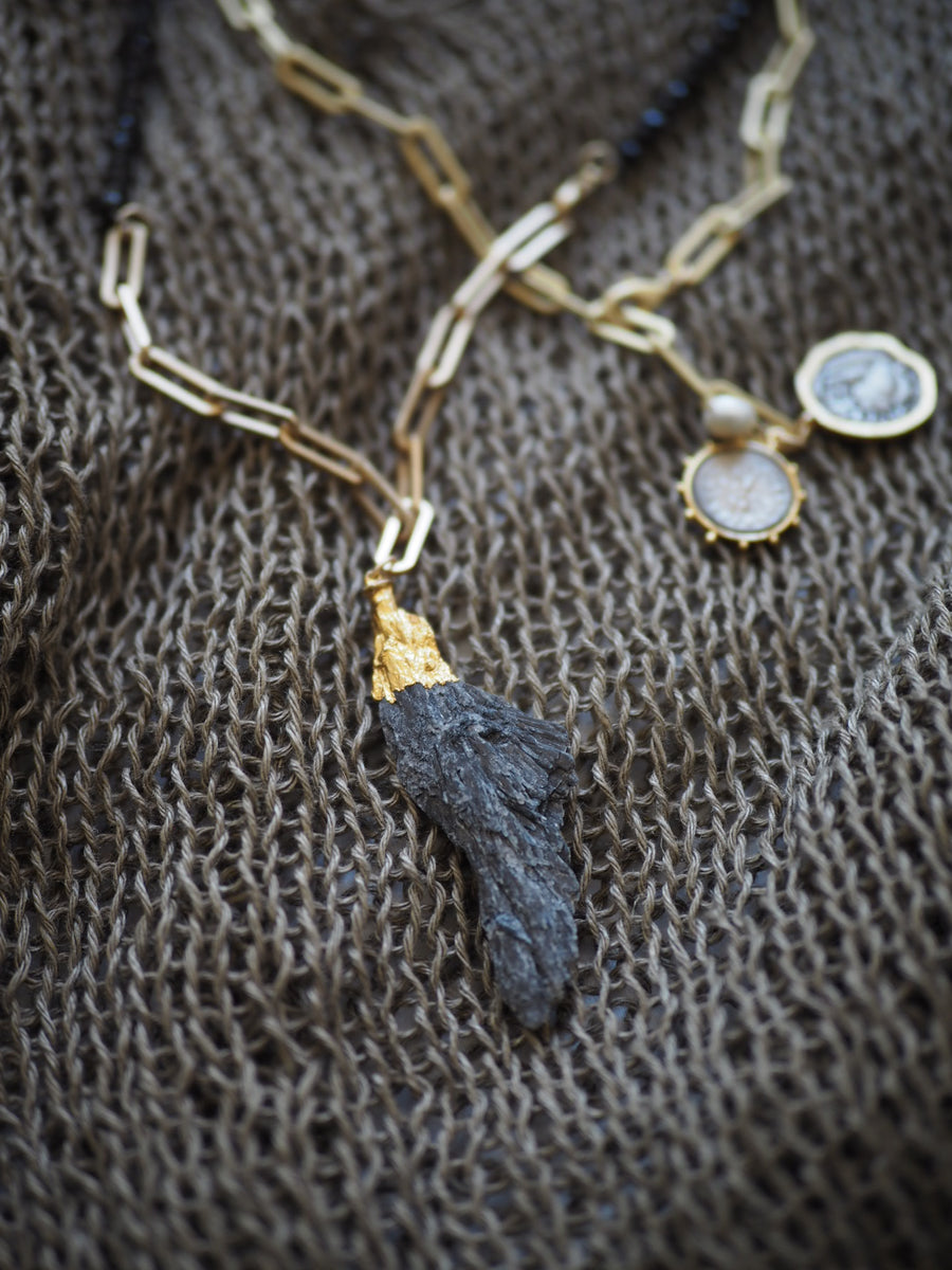 Lariat Necklace - black tourmaline