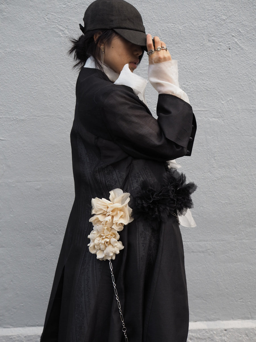 Maxi Riding Coat (Silk Linen) - Black