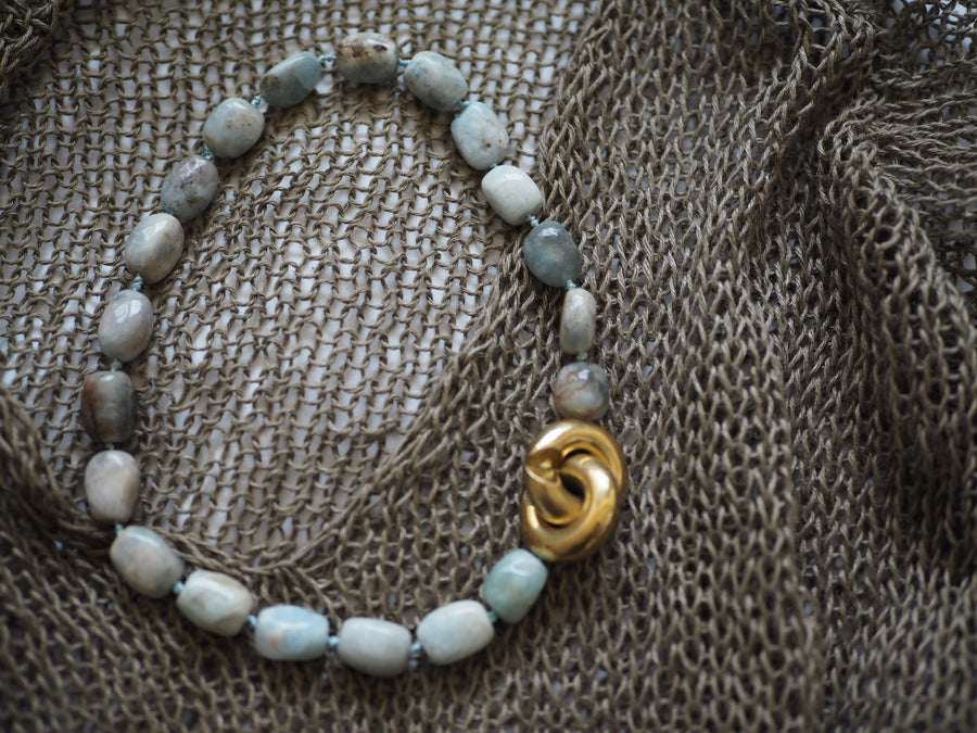 Classic Pearl Necklace - Aquamarine