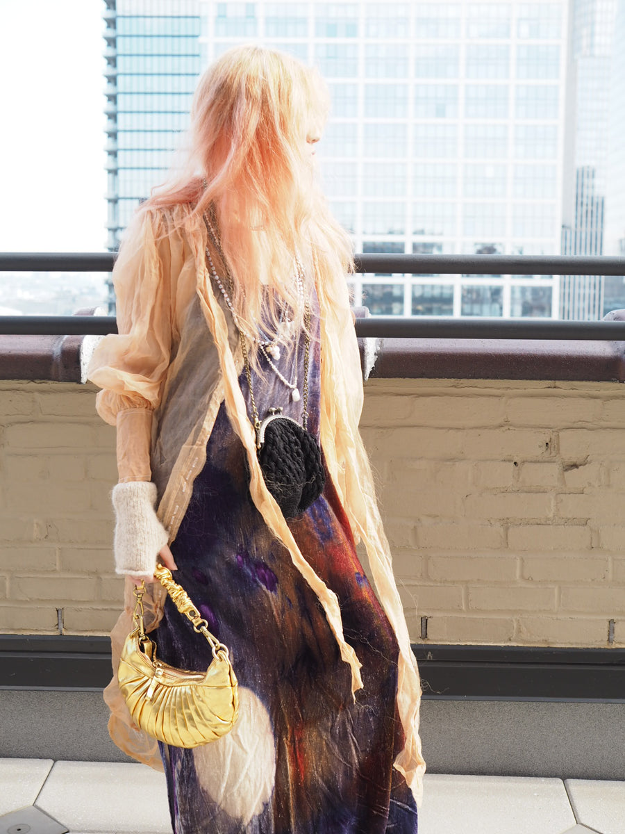Button Through Shirt Dress (Silk Organza) - hand dyed