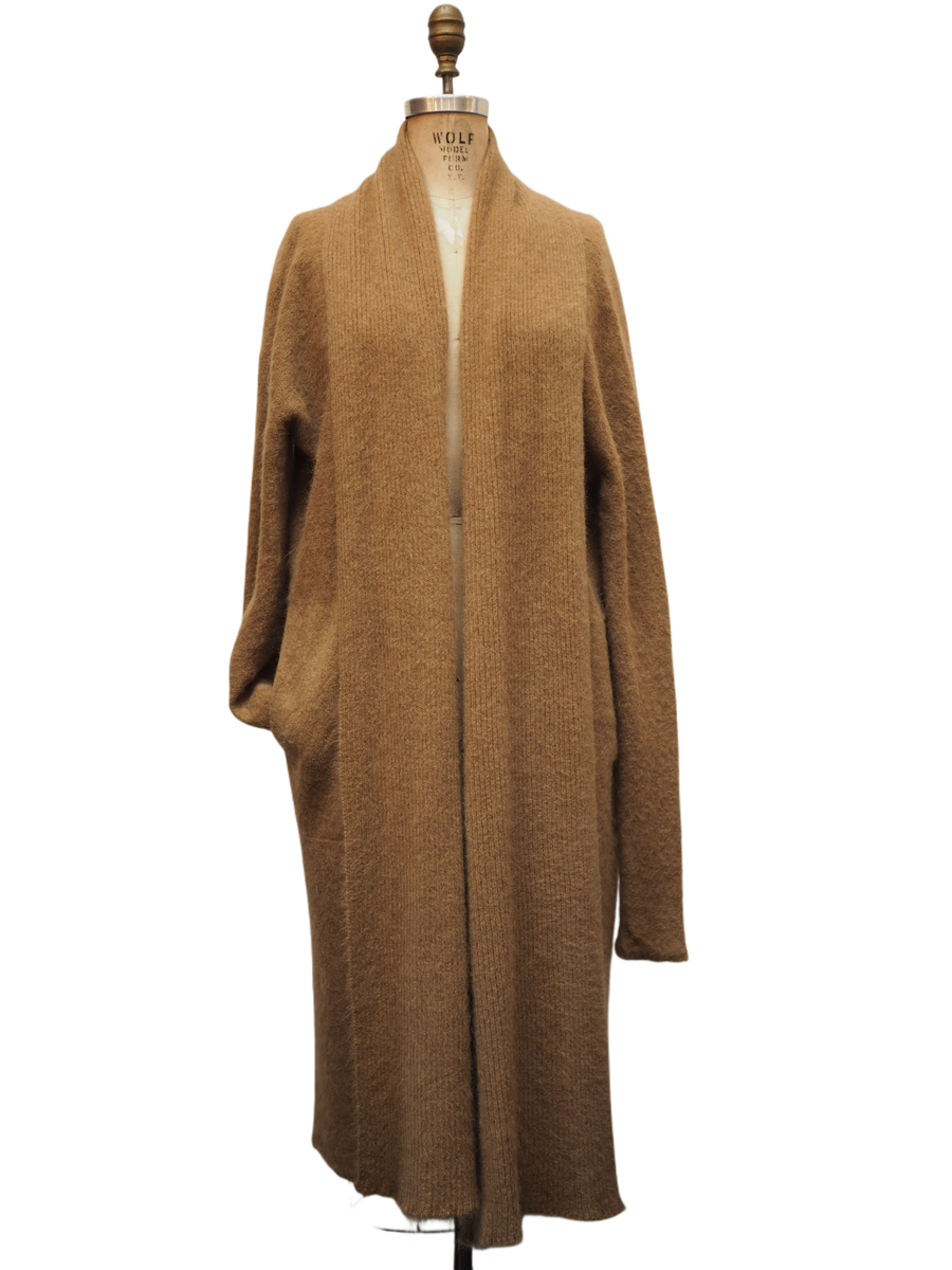 Shawl Collar Luxe Cardi (Alpaca)- Tan