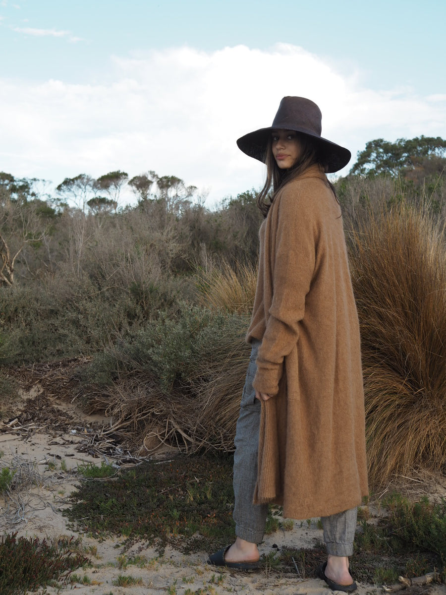Shawl collar Luxe cardi (Alpaca)- Tan