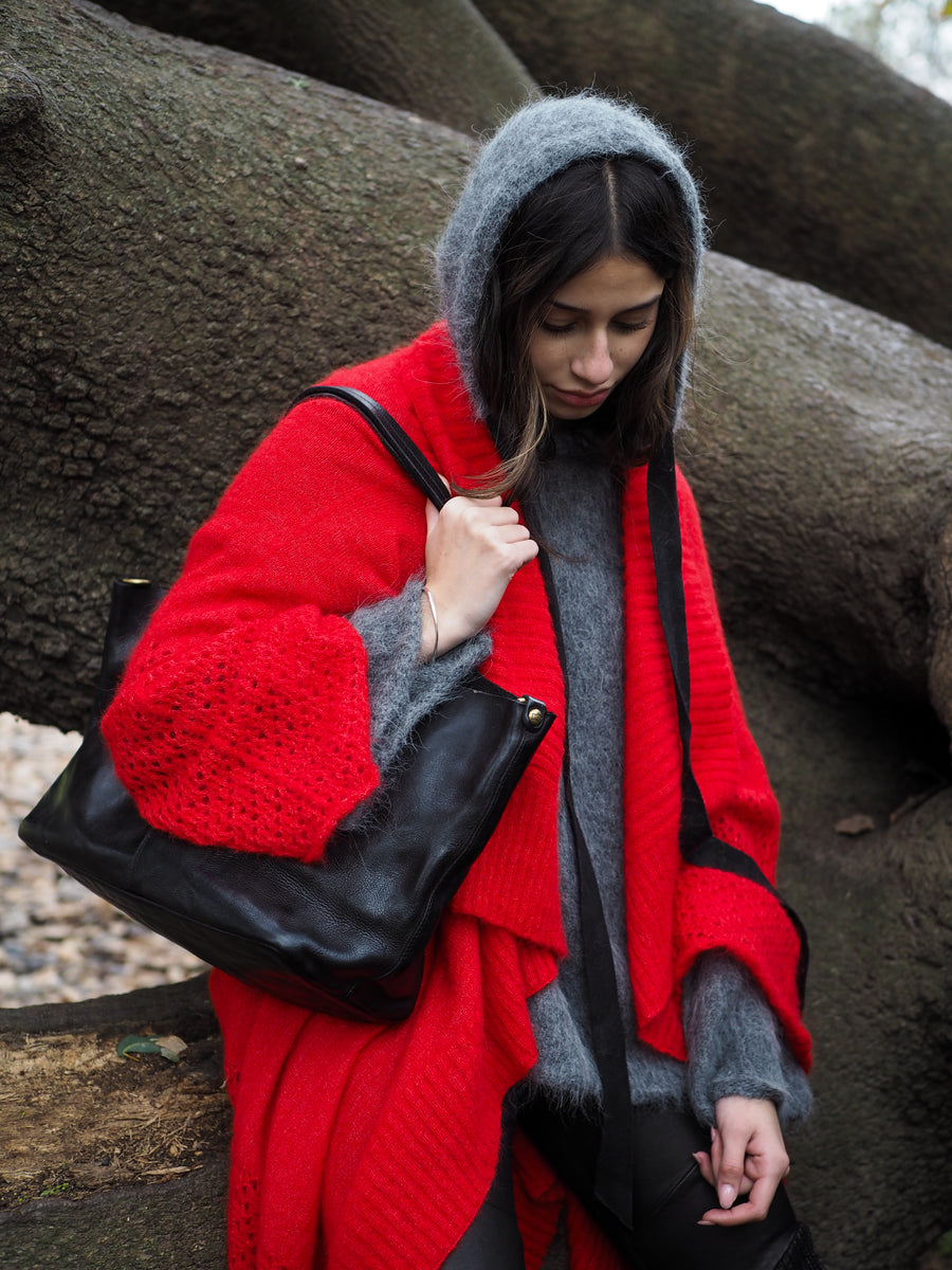 Luxe Light Weight kimono Cardi (Alpaca) - Red