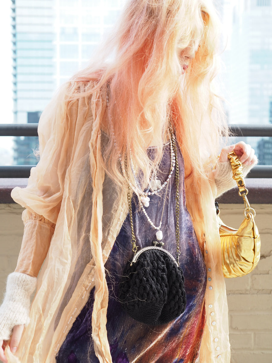 Button Through Shirt Dress (Silk Organza) - hand dyed