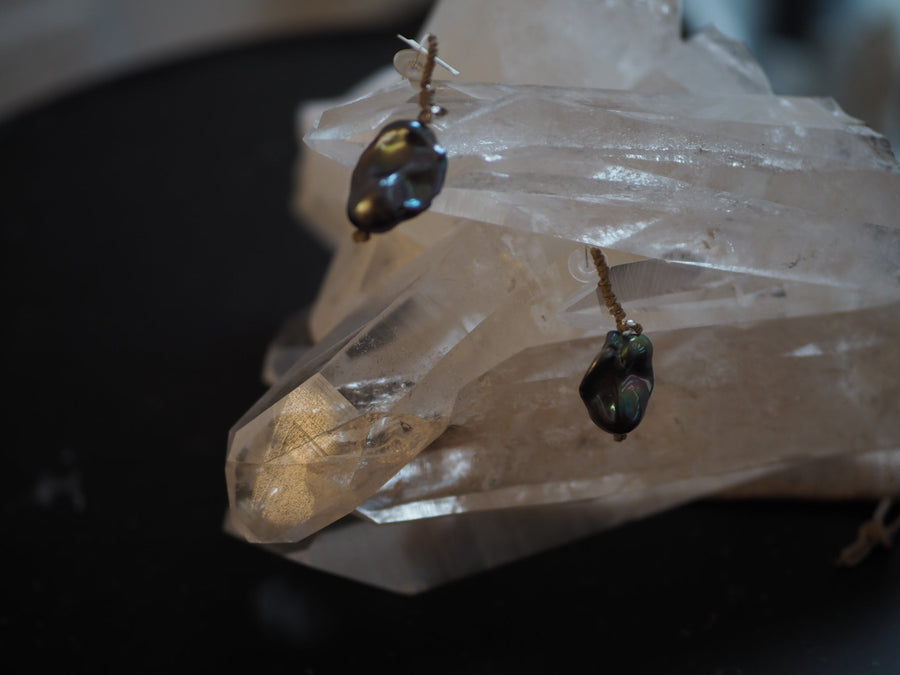 Baroque South Sea Pearls Earrings (Large) - Ebony Pearls