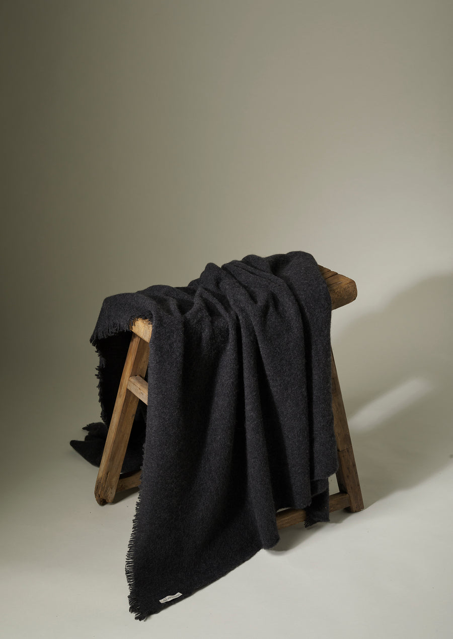 Soft Felted Cashmere Blanket ( Baby Cashmere ) Charcoal