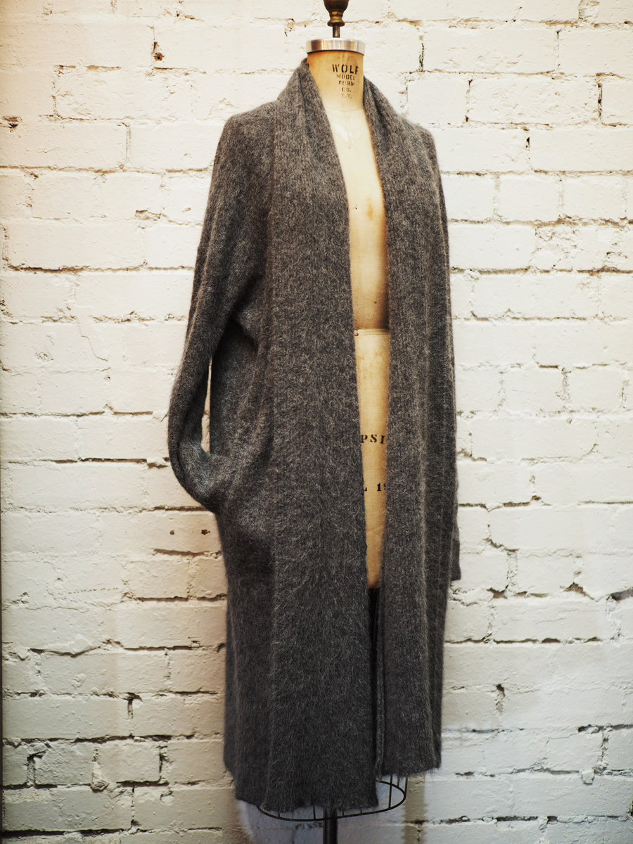 Shawl Collar Luxe Cardi (Alpaca) -Charcoal